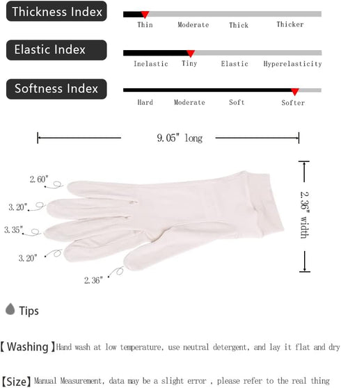 Pure Silk Womens Gloves For Sleeping Moisturizing, Sunscreen UV Protection Silk Gloves For Summer...