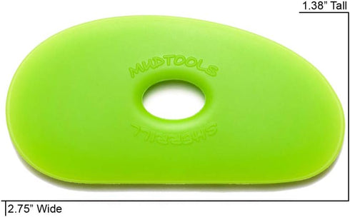 Mudtools Polymer Rib Green Size 0 Medium - Small Kidney Shape - Ceramics, Pottery, Clay - G0...