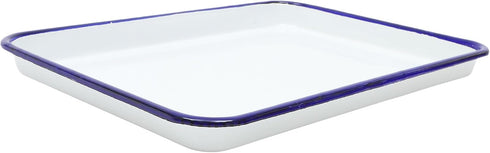 Zerodeko Enamel Baking Pan Rectangular Serving Dish Cookie Sheet Oblong Pie Pan Vintage Oven Tray Enamelware Bakeware for Farmhouse Camping Home 2...