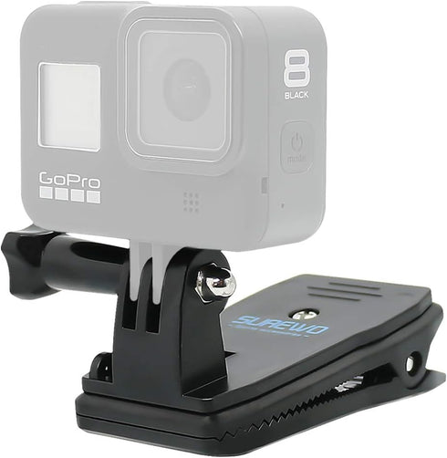 SUREWO Backpack Strap Mount Quick Clip Mount Compatible with Gopro Hero 12/11/10/9/8/7/6(2018)/5 Black,DJI Osmo Action and More...