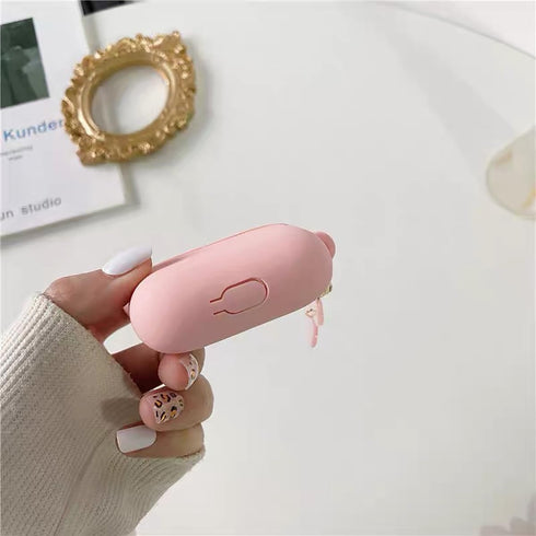 Cute Pink Case for Airpods 2nd/1st Generation Cover for Girl Women with Pom pom Flower Keychain & Cleaner Kit, Soft Silicone Airpods iPod 2nd/1st ...