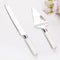 Cake Cutting Set for Wedding, Wood Cake Knife and Server Set, Vintage 2-Piece Pie Cake Cutter, White Pizza Dessert Utensils Bridal Anniversary Bir...
