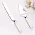 Cake Cutting Set for Wedding, Wood Cake Knife and Server Set, Vintage 2-Piece Pie Cake Cutter, White Pizza Dessert Utensils Bridal Anniversary Bir...