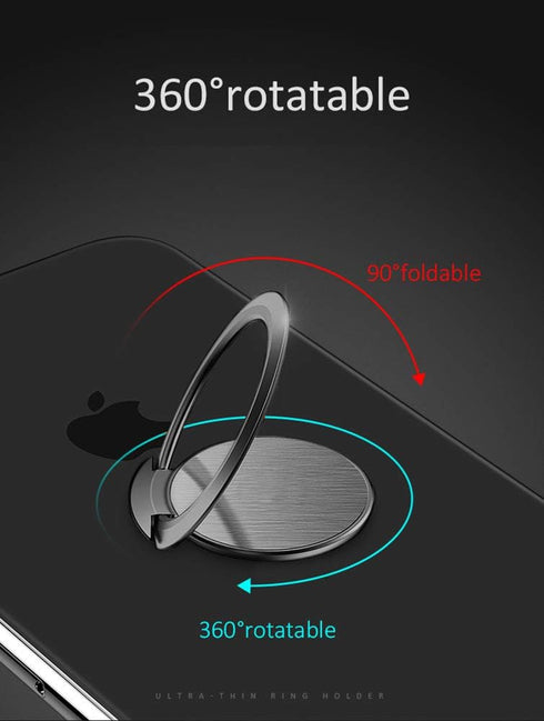 World's Slimmest Phone Ring Holder, Attom Tech Tomorotec Ultra Thin Cell Phone Ring Stand for Magnetic Car Mount Hook Compatible for iPhone Samsun...