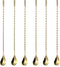 6 Pcs 12 Inch Bar Mixing Spoon Cocktail Spoon Stainless Steel Bar Long Spoon With Spiral Pattern Gold...