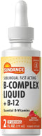 Vitamin B Complex Liquid | with B-12 | Berry Flavor | Essential Sublingual Vitamins | Vegetarian, Non-GMO, and Gluten Free Supplement | by Sundanc...