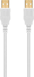 Monoprice - 108612 10ft USB 2.0 A Male to A Male 28/24AWG Cable (Gold Plated) - WHITE for Data Transfer Hard Drive Enclosures, Printers, Modems, C...