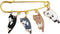 Lovely Cat Charms Gold-Tone Safety Pins - Calico, Ginger, Siamese Cat Dangle Accessory Brooch Pin for Cat Lover Gift...