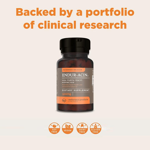 ENDUR-ACIN Niacin - Vitamin B3 Niacin 500mg Extended Release & Low-Flush, 100 Tablets - Supports Cholesterol Balance & Heart Health...