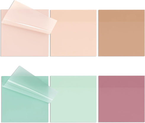 EOOUT Pastel Sticky Notes, 6 Pack, 3x3 Inches, Translucent Clear Sticky Pads, Morandi See Through Notes, Bible Journaling, Boho Aesthetic, 300 She...