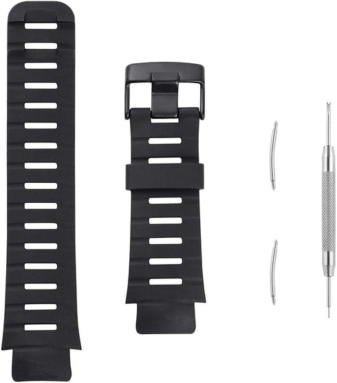 Watch Band Compatible with Suunto X-Lander, Soft Rubber Replacement Wrist Strap for Suunto X-Lander Military Smart Watch, Black...