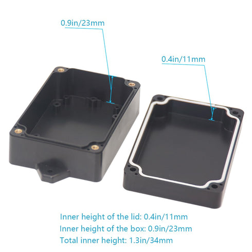Zulkit Junction Box ABS Plastic Dustproof Waterproof IP65 Universal Electrical Boxes Project Enclosure with Fixed Ear Black 3.94 x 2.68 x 1.57 Inc...