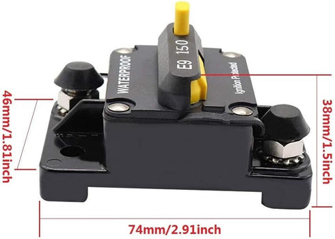 150Amp Circuit Breaker 30-300A with Manual Reset Trolling Motor Auto Car Marine Bike Stereo Audio Terminal Fuse Inverter for System Current Overlo...