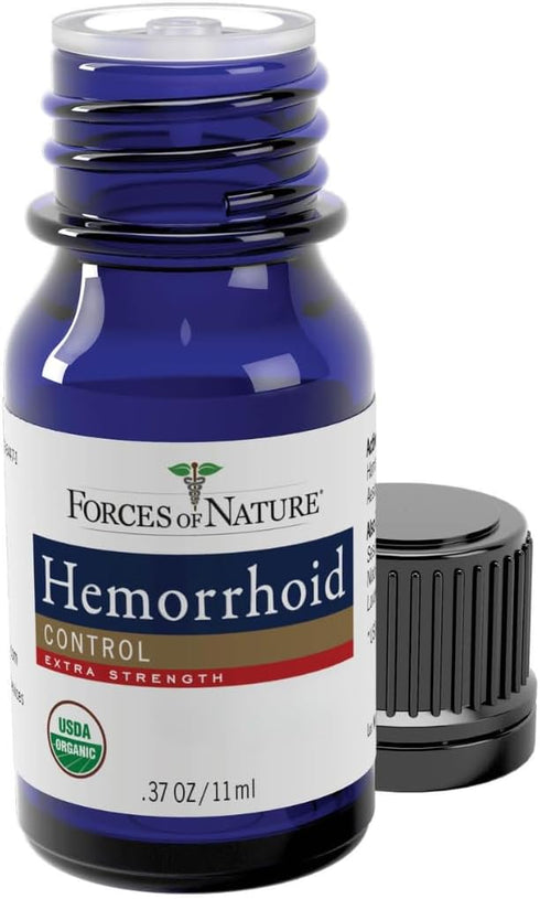 Forces of Nature Hemorrhoid Treatment, Extra Strength 0.37 Fl Oz, Organic Homeopathic Medicine & Essential Oils, Hemorrhoid Relief for Pain, Itchi...