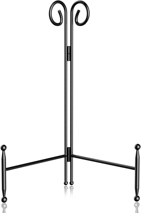 Plate Stand and Holder Display Stand 12 Inch, Black Iron Picture Frame Stand for Display, Collapsible and Portable Easel Stand for Table (1 Pack)...