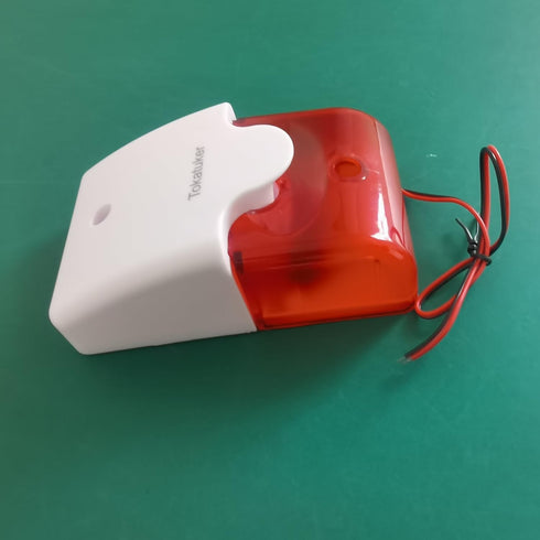 DC9 to 12V Wired Strobe Siren Red Light Sound Flash Buzzer Siren Home Security Alarm System Electric Security Siren 110dB@12V DC...
