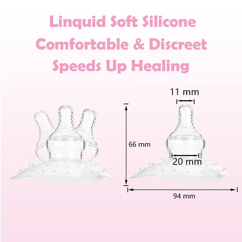 2 Pack Nipple Shields for Nursing Newborn 20mm, Nippleshield for Breastfeeding Nursing Mothers with Inverted & Sore Nipple with Carrying Case...