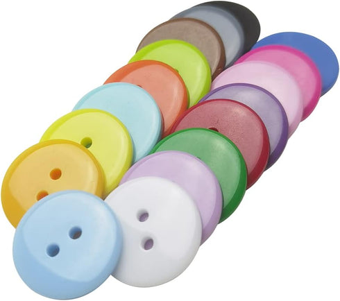 Libiline 3/4"(20mm) Mix Lots 100pcs Resin Button Solid Color 2Holes Craft Clothes Sewing Cards Making Sweater Shirt (3/4"(20mm), Multi-colored)...