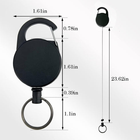 Retractable Key Chain Key-Rings - Heavy Duty Key Holder Belt Clip with Multitool Carabiner, Retractable Keychain Key Holder-Rings/Carabiner, 25 In...