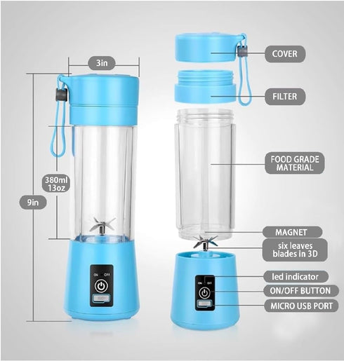 Fresh Juice Portable Blenders and Mini Fruit Smoothie Milk-shake Mixer Bottle Blander Licuadora Portatil Juicer (Green), Large...