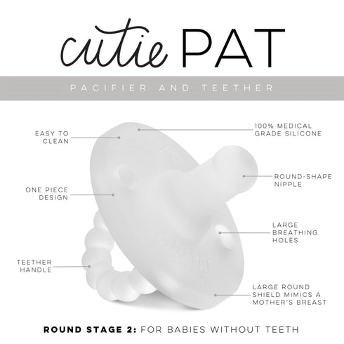 Ryan & Rose Cutie PAT Pacifier Teether (Stage 2, Clear)...