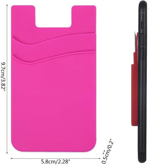 BIAJIYA Card Holder for Back of Phone, Stick-on ID Credit Adhesive Silicone Pouch Wallet Card Sleeve Pocket for All Smartphones...