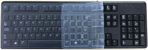 Clear Anti-Dust Silicone Keyboard Protector Skin Cover Compatible With Dell KB212-B, KB4021, 2GR91, 4G481 Desktop PC Slim USB 104-Key Keyboard (Tr...