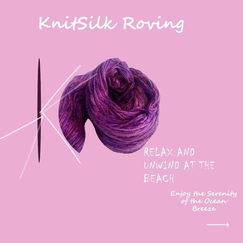 Silk Roving Worsted Weight Yarn Singles - Pure mulberry silk duke yarn (100 Grams, Tokyo)...