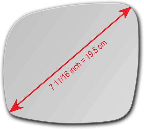 Replacement Flat Mirror Glass with Full Size Adhesive for 2008-2020 Dodge Grand Caravan | Chrysler Town & Country | VW Routan | Ram Cargo Tradesma...