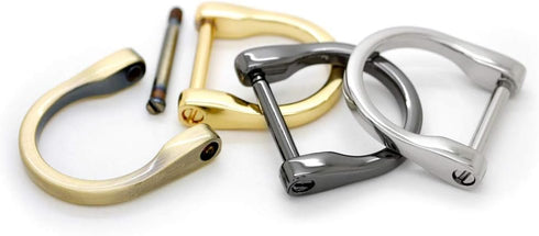CRAFTMEMORE D-Rings Screw in Shackle Horseshoe D Ring DIY Key Holder Purse Accessories for 1 Inch Strap 4 Pack (Gunmetal)...