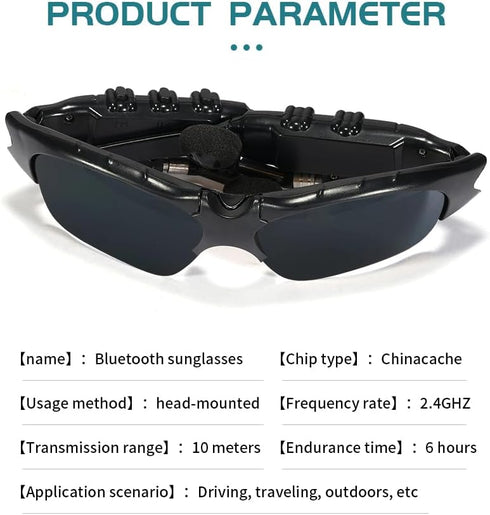 Stereo Bluetooth 5.0 UV Protection Sunglasses, Hands-Free Calling, Polarized Lenses, Connect with Mobile Phones and Tablets...