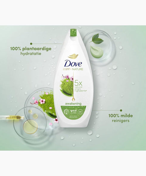 Unilever Dove Care By Nature Awakening Shower Gel, Body wash with Green Tea and Flowers Extract, Natural Origin Ingredients, Clean, Soften, Hydrat...