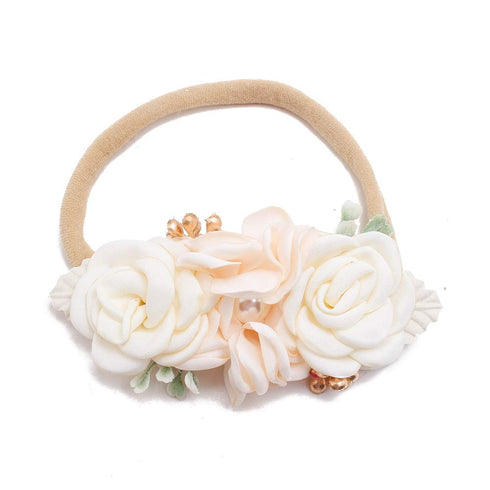 Baby Girl Nylon Headbands Flower Hair Bows Accessories-Elastic Hair Band Crown Handmade FLoral Wraps Birthday Gifts for Girls Newborn Infant Toddl...