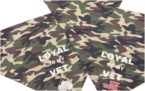 Set of Two Camo Dog Bandanas. One Size fits All, Lightweight, Breathable. Military Veterans, Air Force, Navy, Army, Marines, Pet Accessory, Large ...