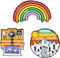 3Pcs Rainbow Brooches Landscape Camera Enamel Lapel Pins Outdoors Camping Travel Camp Lapel Pins Cartoon Brooches Badges Fashion Gifts for DIY Bac...