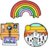 3Pcs Rainbow Brooches Landscape Camera Enamel Lapel Pins Outdoors Camping Travel Camp Lapel Pins Cartoon Brooches Badges Fashion Gifts for DIY Bac...