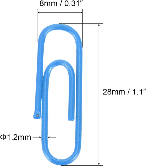 MECCANIXITY Paper Clips Small Size 1.1 Inch Vinyl Coated to Prevent Tearing Pages with Box for Organize Office Home Blue Count 200...