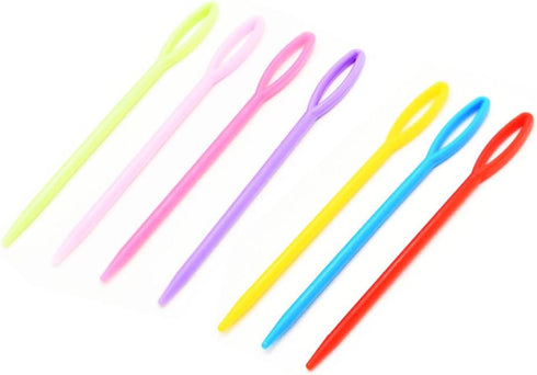 50pcs 2.7 "Large Eye Plastic Sewing Needles Yarn Needles Safety Lacing Needles Children Safety Learning Needles Applicable to Children Craft Needl...