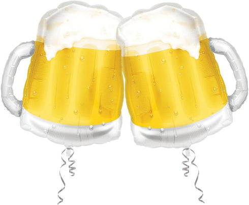 Set of 2 Foaming Beer Mug 23" Foil Party Balloons...