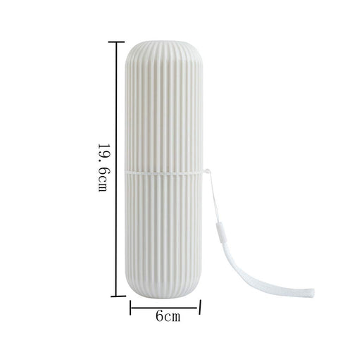 1 Piece Plastic Toothbrush Case Holder Travel Toothpaste Toothbrush Bin Holder Storage Wash Cup for Outdoor Travel Trip, Beige...