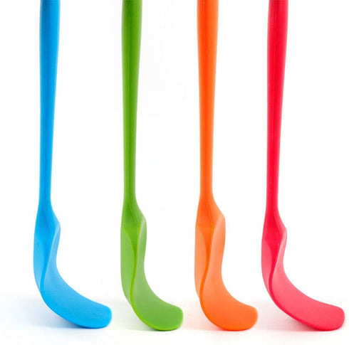 Food Grade Silicone Spatula Set Heat Resistant Small Rubber Spatulas,4 piece Silicone Spoonula Spatula Non-stick Baking Curved Spatulas Multicolor...