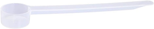 Plastic Measuring Scoop, (5 cc | 1 teaspoon | 5 mL) Long Handle Spoons for Powders, Granules, Coffee, Pet Food, Baking Supplies, Protein and Other...