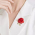 Rose Brooch Pins Rhinestone Lapel Red Flowers Brooches for Women Girls Fashion Jewelry Gift...