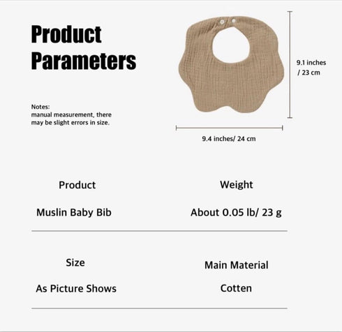 Muslin Baby Bibs Lap Shoulder Absorbent Drool Teething Bib Unisex Snap Cotton Soft 6 Layers Feeding Burp Cloth Bibs for Girls Boys Infant Toddler,...