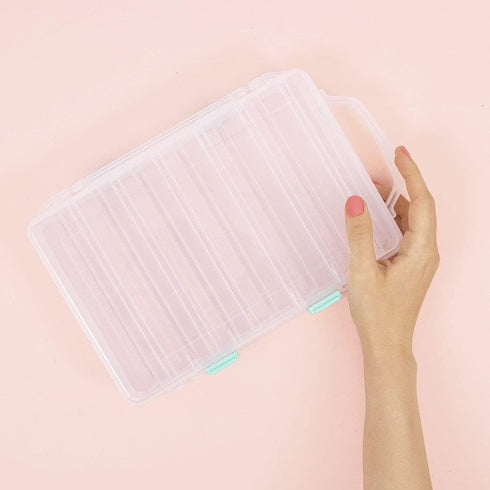 Craftelier - Portable Clear Case with Handle for 2 Tray Alcohol Inks with 24 Paint Pots Capacity | Approximate Dimensions 23.5 x 15.5 x 4.7 cm - (...