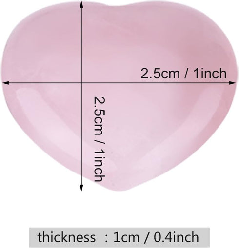 4pcs Healing Crystal Rose Quartz Carved Heart Shaped Shiny Stone Reiki Balancing Semi-Precious Decor Polished Adorn Decoration...