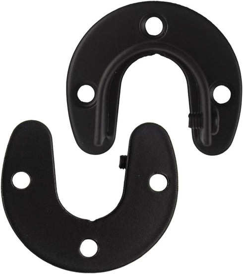 Zip Seven 1-5/16 Shower Closet Rod Holder Set U Shaped Hanging Rod Flange Socket Heavy Duty Curtain Pole Bracket Supports Stainless Steel Matte Bl...