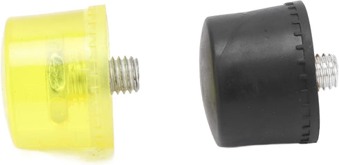 4 Pcs Rubber Hammer Replacement Striking Head Yellow Black Plastic Mallet Head Tips Set for Jewelry Craftsman, Leather Crafts, Wood, Flooring Inst...