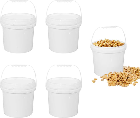 5 Pcs/5 Quart Cleaning Bucket with Airtight Lid, Small Plastic Bucket with Lid and Handle, Mop Bucket for House Cleaning, Car Washing, Fitment, De...