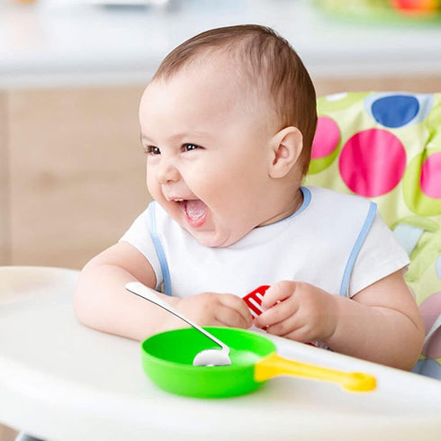 LALAFINA 1 Set of Adaptive Utensils Angled Fork and Spoon Stainless Steel Elderly Left Handed Anti Shake Eating Utensils Self-feeding Learning Ben...